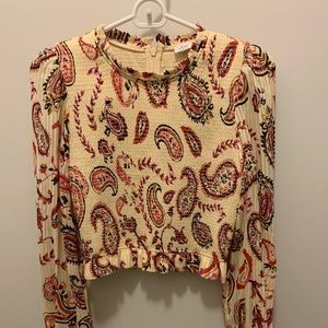 ARITZIA WILFRED Lilith Blouse - Yellow Paisley